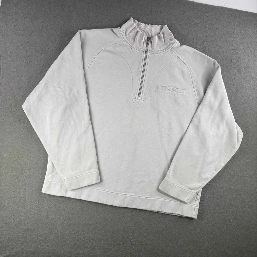 Vintage Adidas‎ Mens Pullover Sweatshirt Quarter Zip Spellout Gray Logo Large